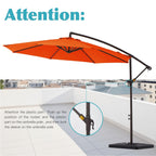 10 ft Steel Crank-lift Cantilever Umbrella With Weighted Base