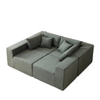 104-Inch Corduroy Modular L Shaped Sectional Sofa,Floor Couch Set,Foam-Filled Compressed Sofa,4 PC Free Combination