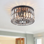 C Cattleya 2-Light Incandescent Crystal Flush Mount Ceiling Light Fixture