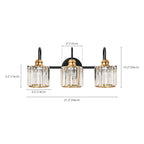3/4-Light Modern Glam Linear Dimmable Crystal Bathroom Vanity Lights Over Mirror