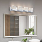 C Cattleya Stainless Steel 3000K Integrated LED Vanity Light with Art Glass Shades - Chrome