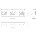 C Cattleya Stainless Steel 3000K Integrated LED Vanity Light with Art Glass Shades - Chrome