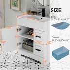 Wavy Line 30/36/48 Bathroom Vanity Set with Sink & Faucet