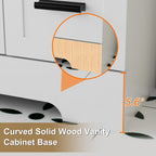 Wavy Line 30/36/48 Bathroom Vanity Set with Sink & Faucet