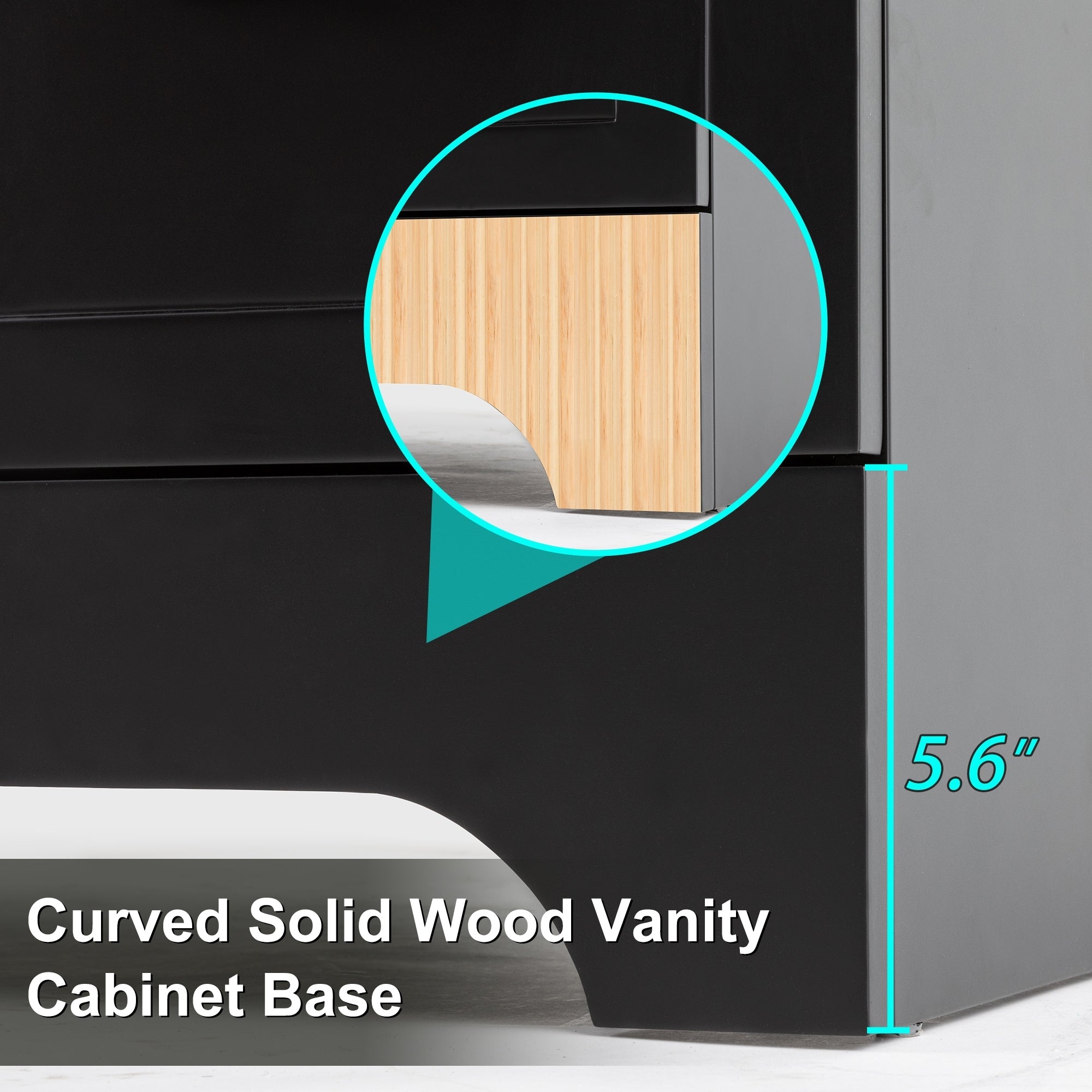 Wavy Line 30/36/48 Bathroom Vanity Set with Sink & Faucet