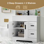 Wavy Line 30/36/48 Bathroom Vanity Set with Sink & Faucet