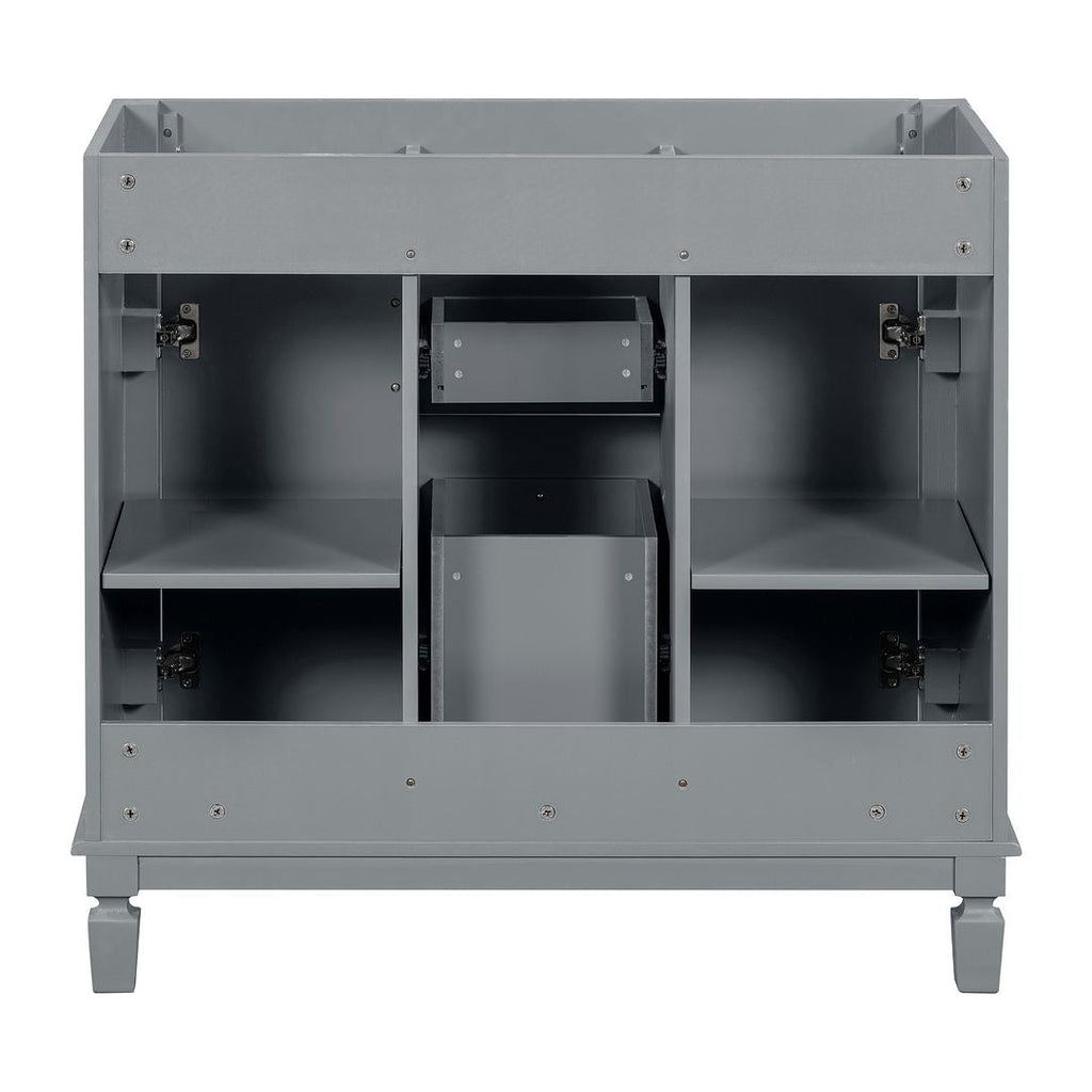 36'' Modern Bathroom Vanity with Top Sink and Mirror Cabinet,2 Doors and 2 Drawers