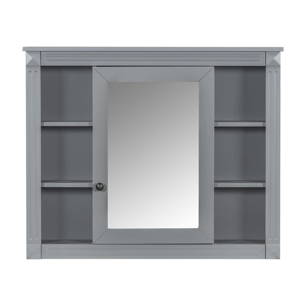 36'' Modern Bathroom Vanity with Top Sink and Mirror Cabinet,2 Doors and 2 Drawers