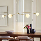 4-Light Modern Gold Simple Linear Sputnik Pendant Island Light/ Dining Room Light - 51.18 in. W x 11.02 in. D x 5.91 in. H