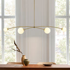 4-Light Modern Gold Simple Linear Sputnik Pendant Island Light/ Dining Room Light - 51.18 in. W x 11.02 in. D x 5.91 in. H