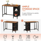 43 Wide Kitchen Island, Kitchen Counter Table with 5 Open Shelves