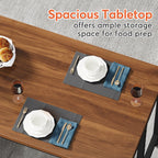 43 Wide Kitchen Island, Kitchen Counter Table with 5 Open Shelves