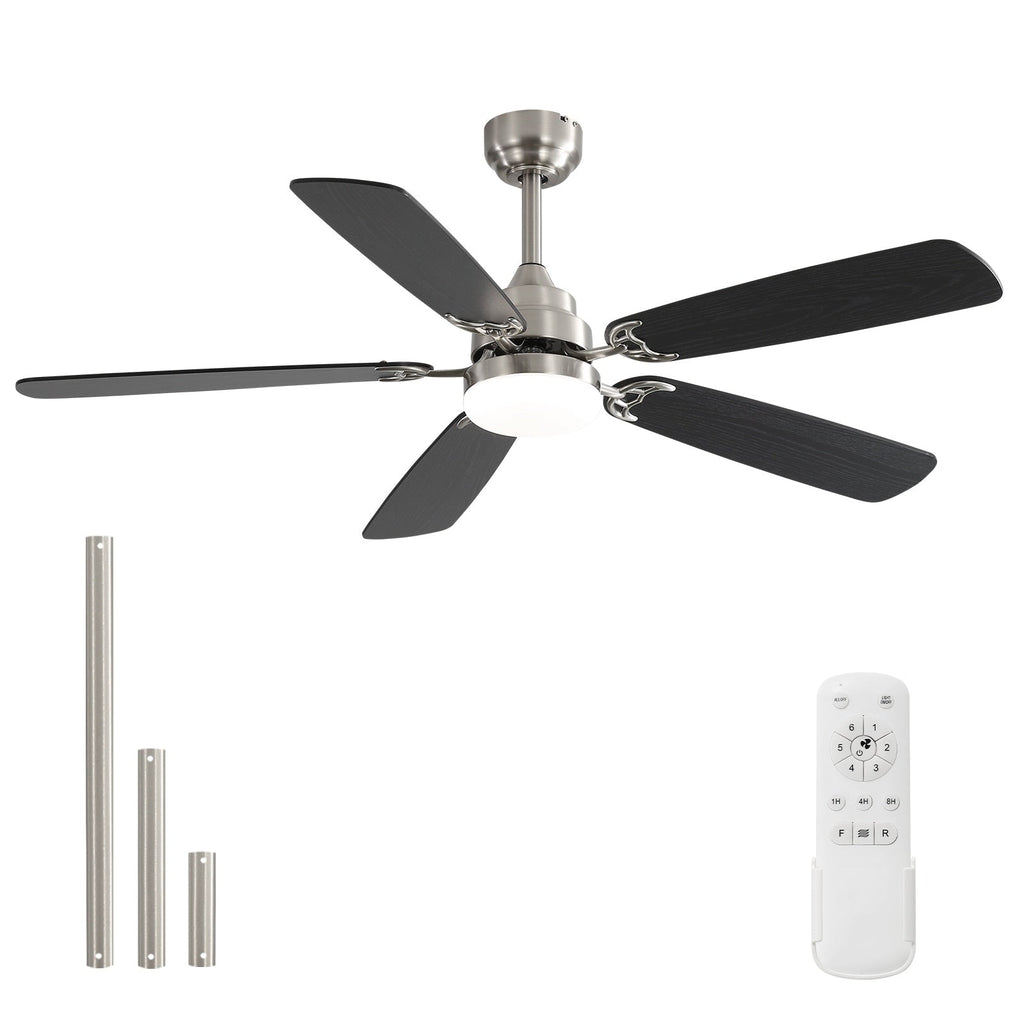 48 and 52 Integrated LED Ceiling Fan with Light and Remote, Reversible DC Motor