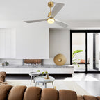 Sofucor 52 Indoor Wood Ceiling Fan Light with Remote, Integrated Light Optional