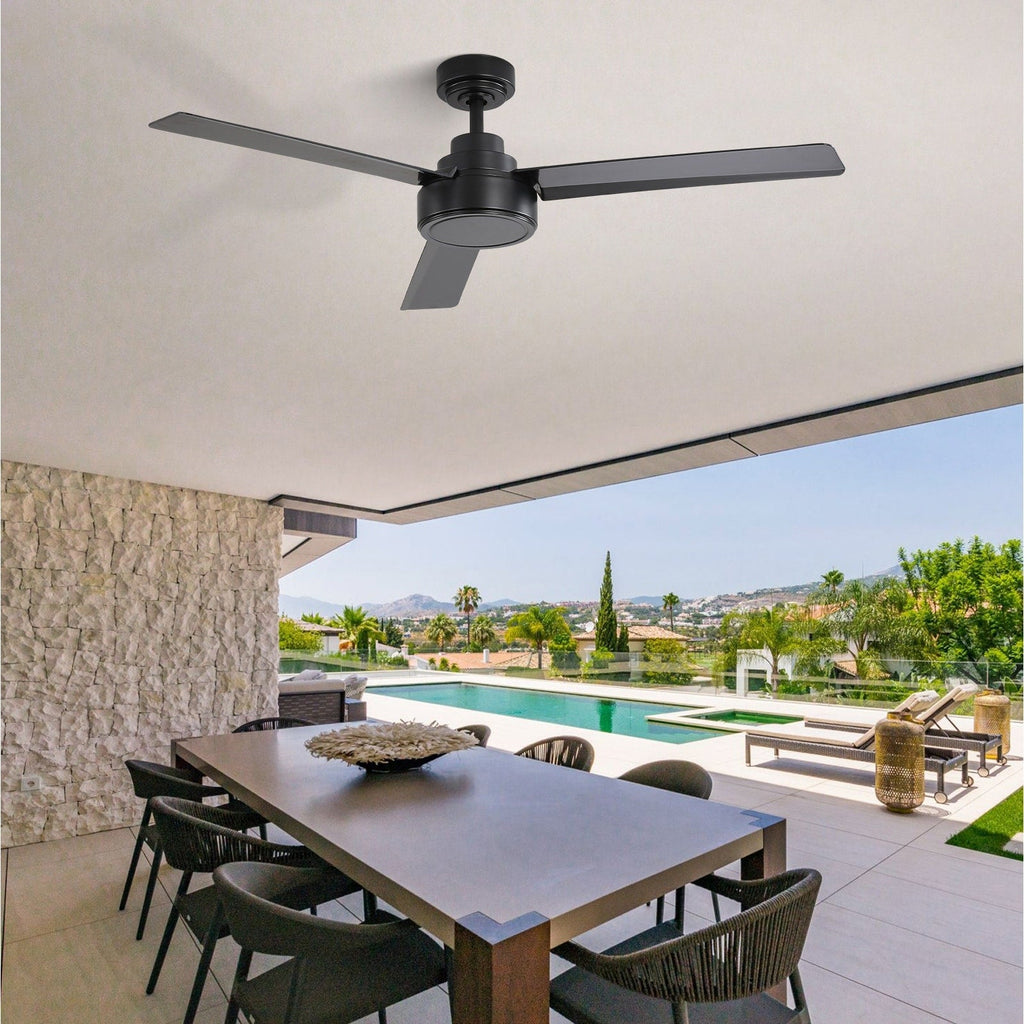 52 inch Modern Solid Wood / ABS Ceiling Fan With Remote Control(No Light),6 WInd Speed,Reversible Airflow