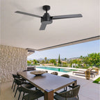 52 inch Modern Solid Wood / ABS Ceiling Fan With Remote Control(No Light),6 WInd Speed,Reversible Airflow
