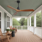 52 inch Modern Solid Wood / ABS Ceiling Fan With Remote Control(No Light),6 WInd Speed,Reversible Airflow