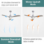 Sofucor 52 Indoor Wood Ceiling Fan Light with Remote, Integrated Light Optional