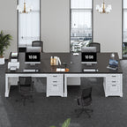 Farmhouse Executive Desk Home Office Desk File Drawer Monitor Stand Power Outlet