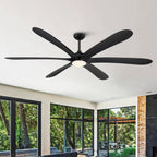 72-inch Driftwood 6-Blade Large DC Ceiling Fan with Light and Remote