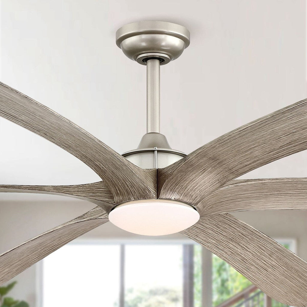 72-inch Driftwood 6-Blade Large DC Ceiling Fan with Light and Remote