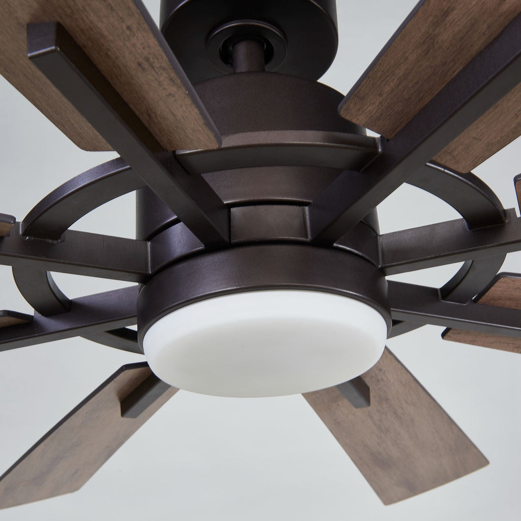 60 Oil-rubbed Bronze Large Windmill Ceiling Fan with Light and Remote - 60 Inches