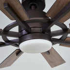 60 Oil-rubbed Bronze Large Windmill Ceiling Fan with Light and Remote - 60 Inches
