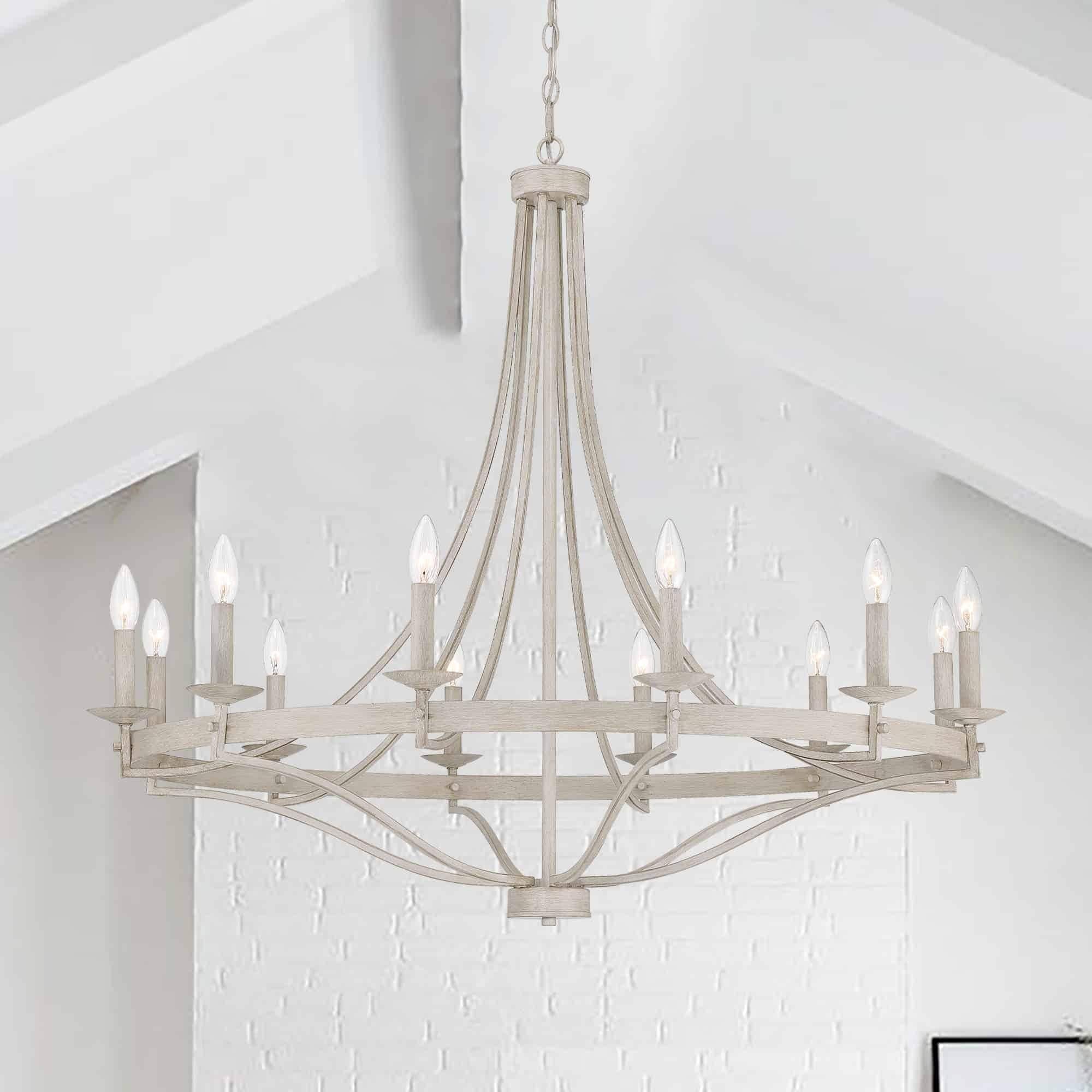 Fidenza 12-light Modern Farmhouse Empire Wagon Wheel Chandelier with UL - D40'' * H135''