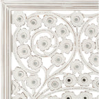 Allen White Washed Hand Carved 48x28-inch Wall Panel with Mirror Inlay
