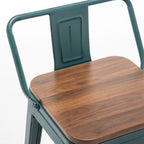 Bar Stools With Back set of 4 Industrial Metal Barstools with Wooden Seats