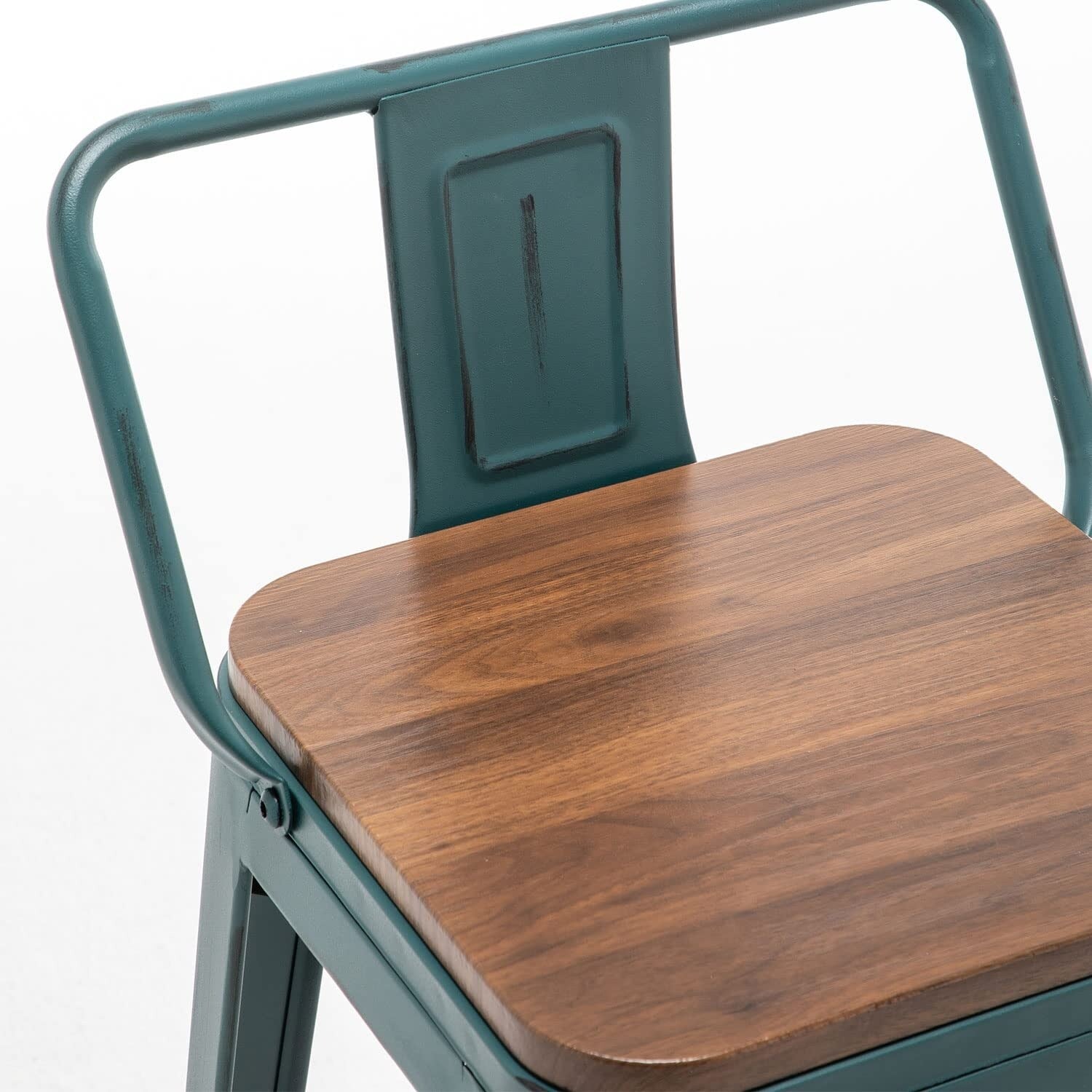 Bar Stools With Back set of 4 Industrial Metal Barstools with Wooden Seats