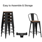 Andeworld farmhouse bar stools ,counter height bar stools set of 4 - Set of 4