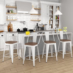 Andeworld farmhouse bar stools ,counter height bar stools set of 4 - Set of 4