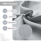 Aoodor Patio High Back Chair Cushions Set of 4, 46x21x4 Inches(Only Cushions)