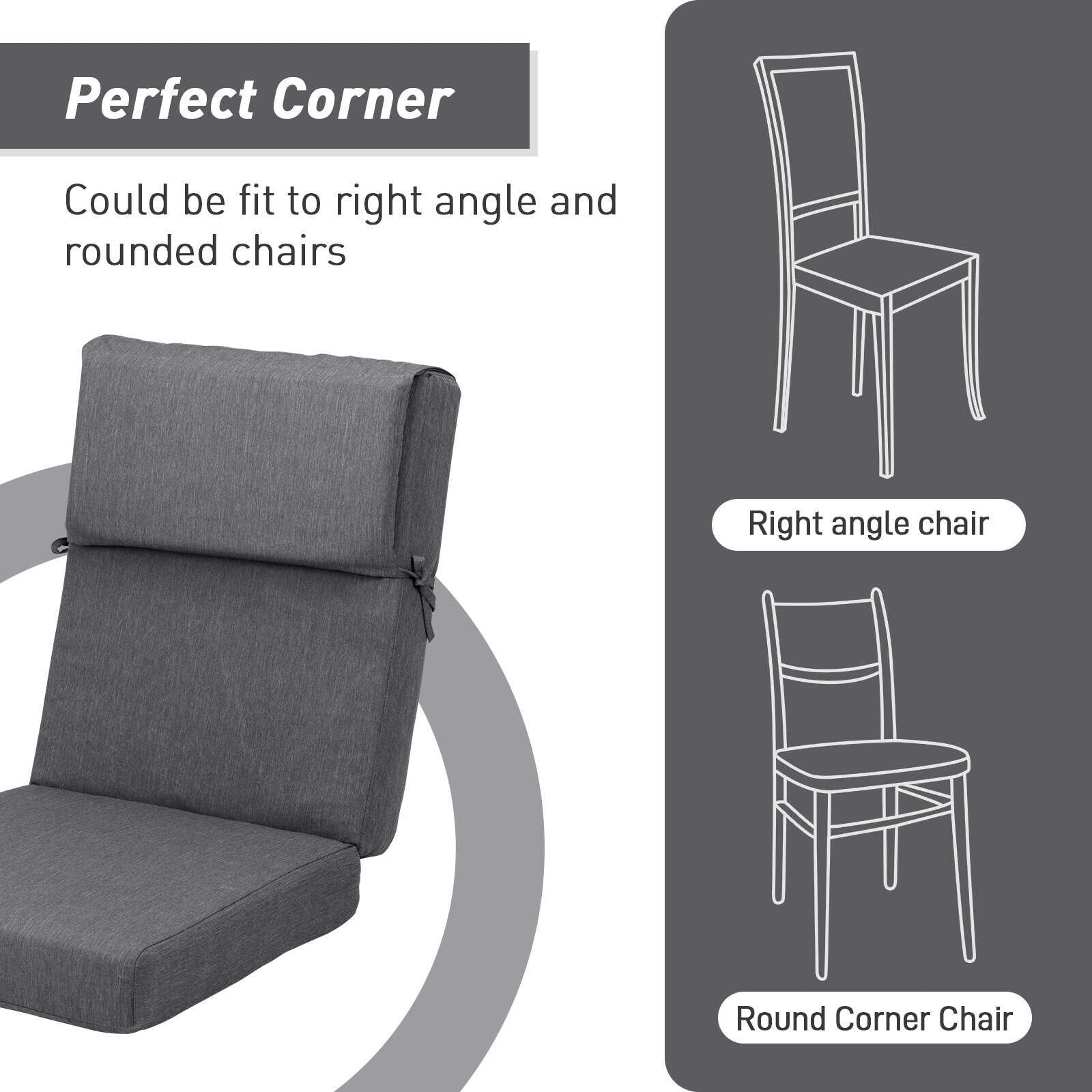 Aoodor Patio High Back Chair Cushions Set of 4, 46x21x4 Inches(Only Cushions)