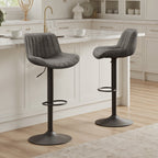 Art Leon Adjustable Height Swivel Barstool, Set of 2