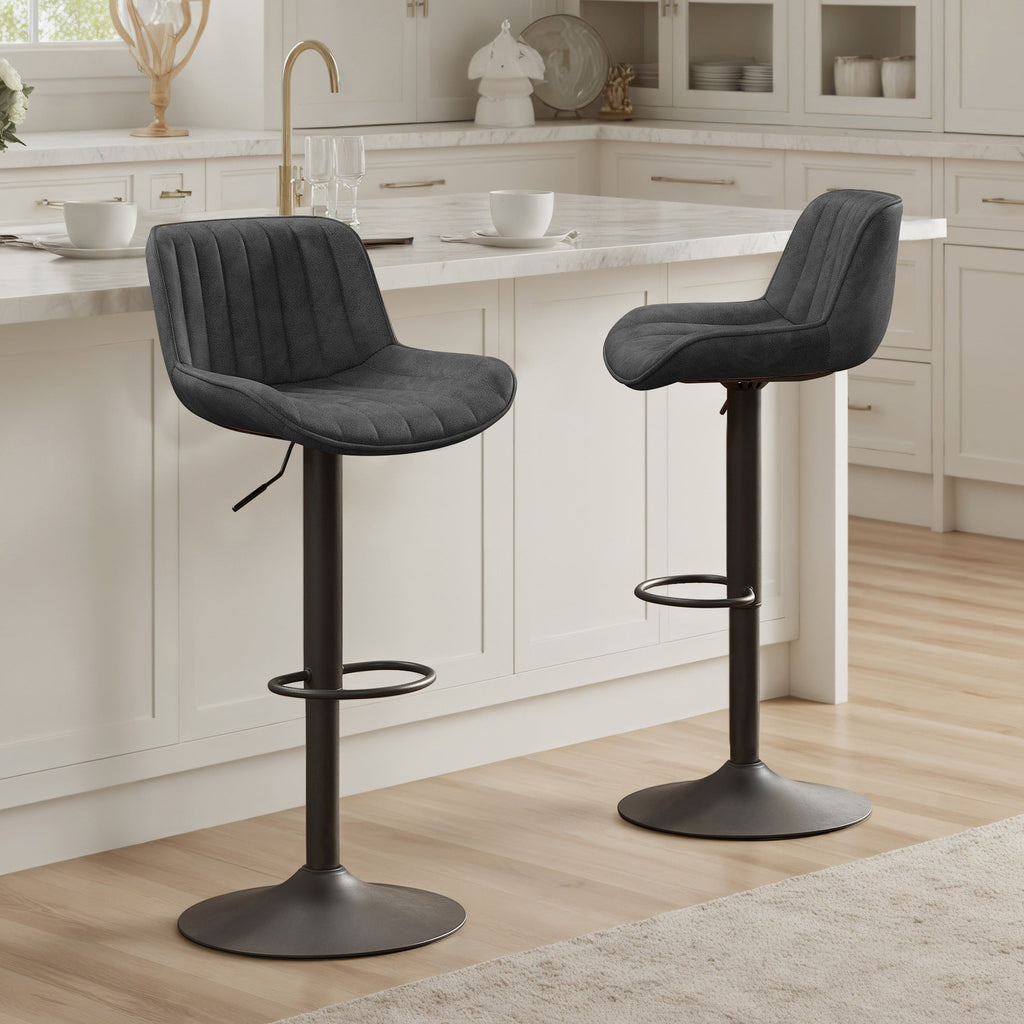 Art Leon Adjustable Height Swivel Barstool, Set of 2