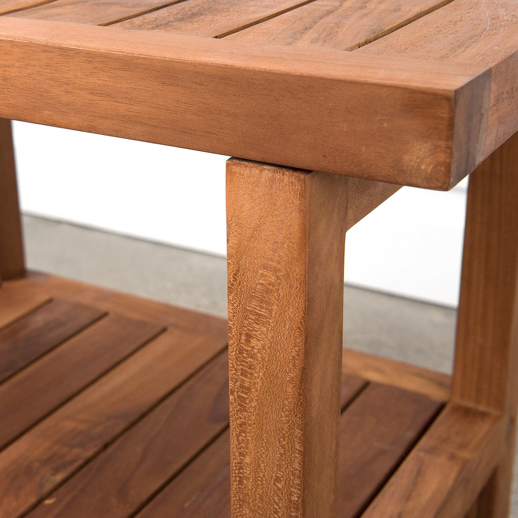 Aurora Home Indonesian Teak Shower Table/Bench