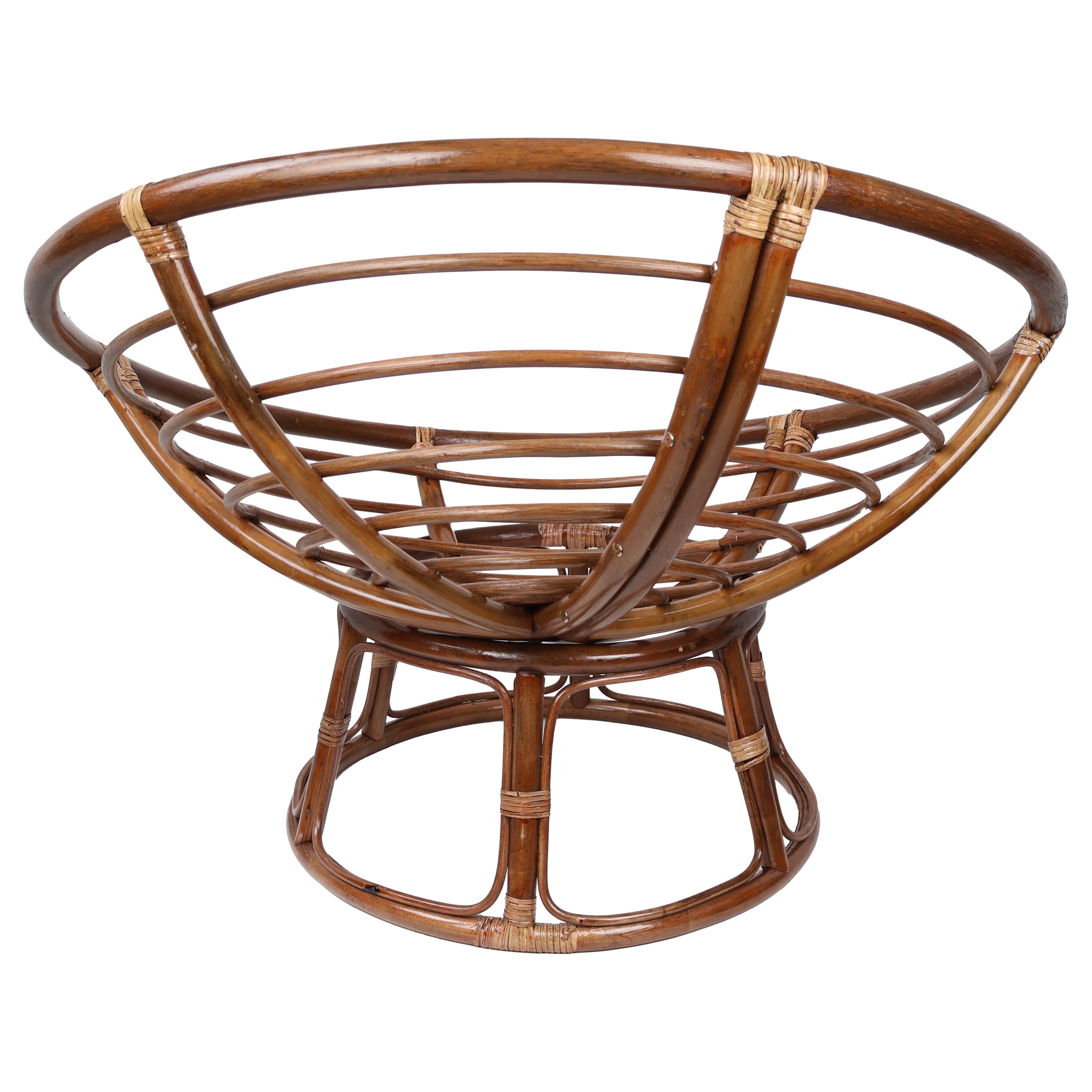 Bali 42-inch Rattan Papasan Chair with Twill Cushion