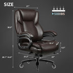 Bossin Big and Tall Executive Office Chair,500LBS Adjustable Lumbar Support Ergonomic Chair with High Back PU Leather Computer