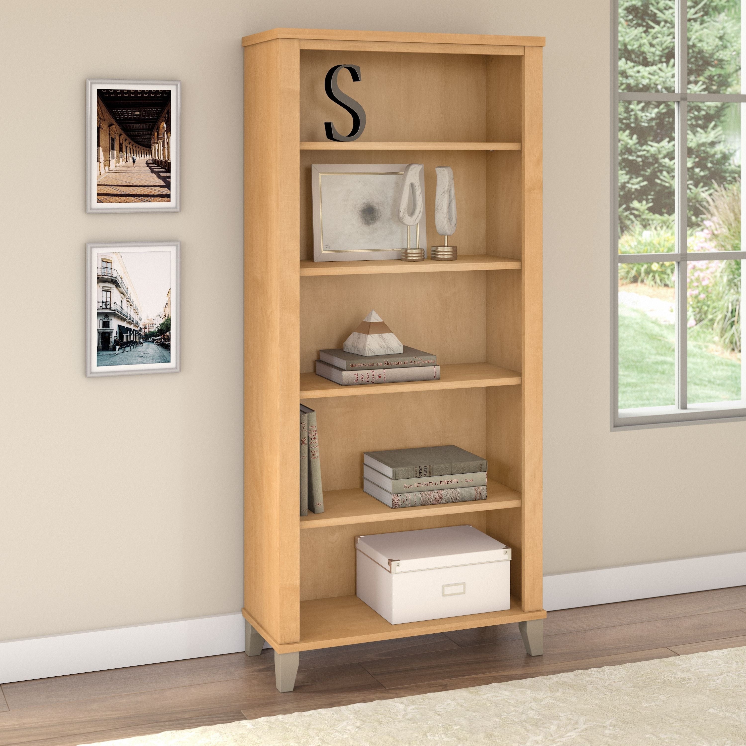 Bush Furniture Somerset Tall 5 Shelf Bookcase with Adjustable Shelves
