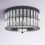 C Cattleya 2-Light Incandescent Crystal Flush Mount Ceiling Light Fixture
