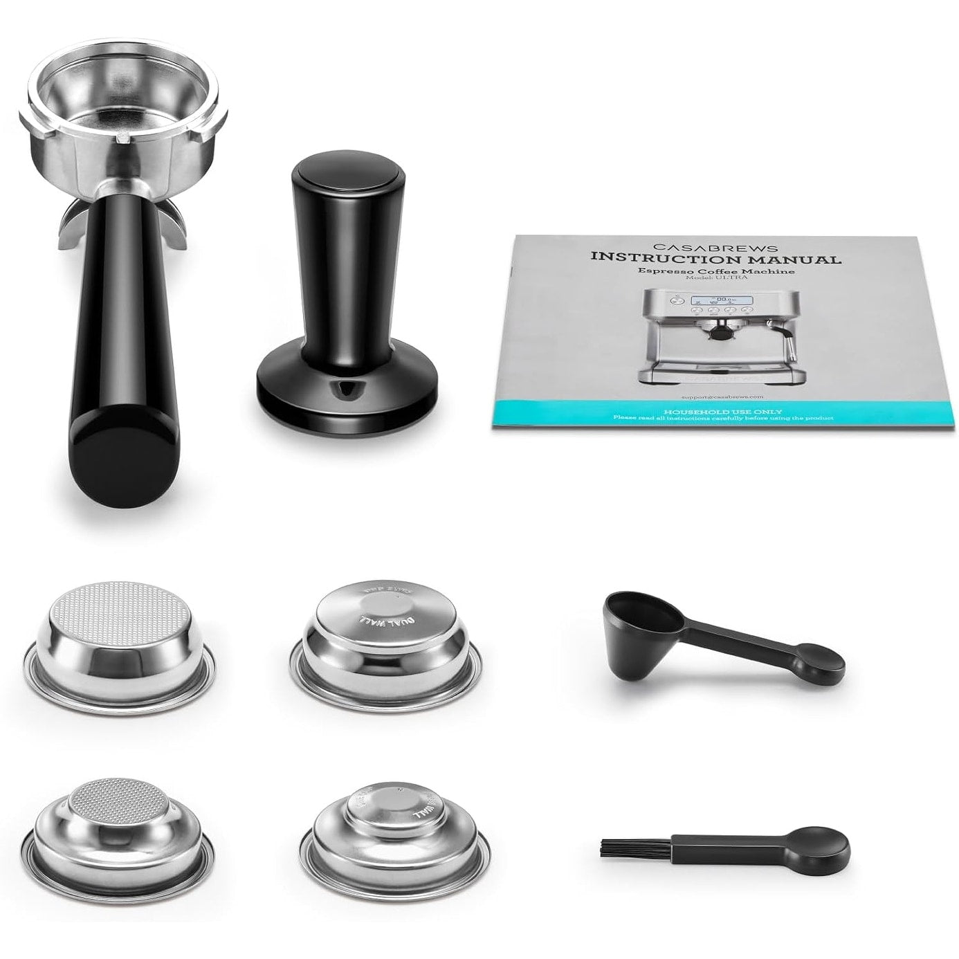 CASABREWS Ultra All in one Espresso Machine with LCD Display,Silver