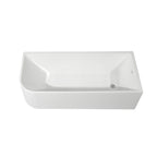 CB HOME 59''/67'' Freestanding Acrylic Soaking Bathtubs, Soaking Tubs Single Side Against The Wall, Left/Right Overflow