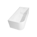 CB HOME 59''/67'' Freestanding Acrylic Soaking Bathtubs, Soaking Tubs Single Side Against The Wall, Left/Right Overflow