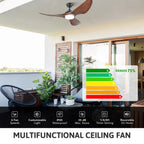 CO-Z 52 Outdoor Wet-Rated Waterproof LED Ceiling Fan with Dimmable Light and Remote Control