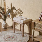 CO-Z French Vintage Upholstered Foot Stool and Vanity Stool