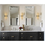 Cabrera Modern Metal Wall Sconce with Beautiful Crystal Clear Glass Rods for Bathroom Set of 2