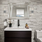 Cabrera Modern Metal Wall Sconce with Beautiful Crystal Clear Glass Rods for Bathroom Set of 2