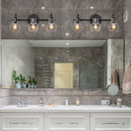 Modern Gold 3-Light Bathroom Vanity Light Orb Glass Wall Sconce